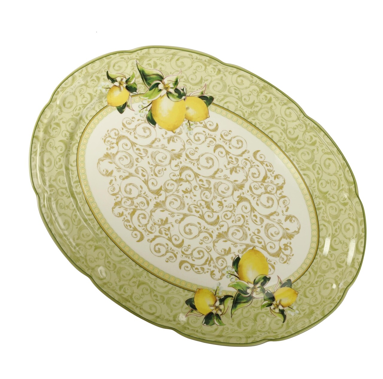 Platou pentru servire Limoni, Brandani, 39.5 x 30 cm, portelan New Bone China - imagine 3